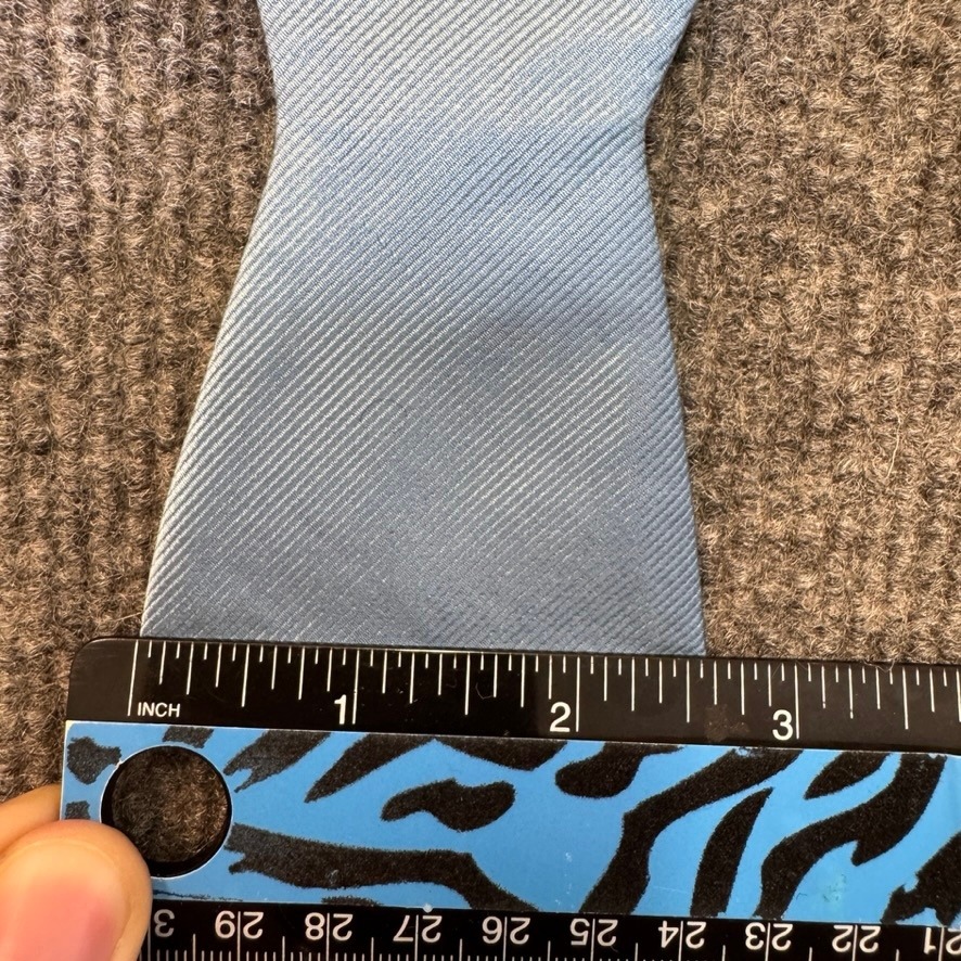 Tie Bar Mens Light Blue Silk Twill Self Tie Bow Tie Adjustable Stain Resistant — image 3 of 7